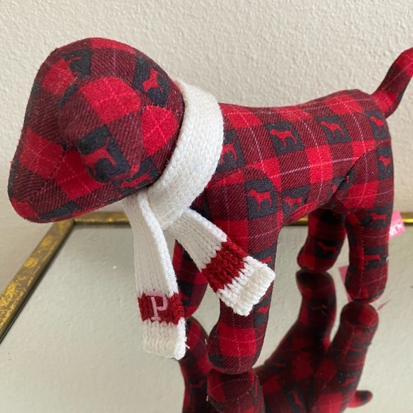 Set of 3 - Victoria’s Secret PINK Plush Dogs: Doodle, Plaid, Blue Metallic - Picture 3 of 4